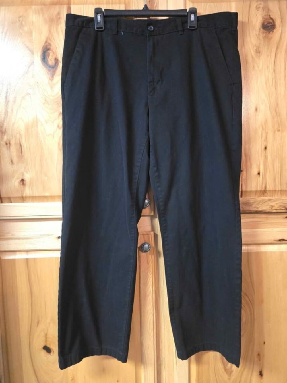 George Men’s Premium Chino Pants Size 40x32 Black Cotton Blend F3